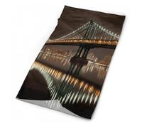 New York Manhattan Bridge Night Printed Headband 26X30Cm Breathable Neck Gaiter Unisex Half Face Scarf For Climbing Sports Workout