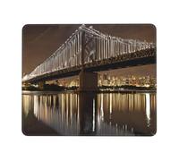 (New York Manhattan Bridge Night) Printed Mousepad 7 x 8.6 in, Waterproof Non-Slip Mouse-Pad Rubber Base for Laptop Desktop Mat for Home Office Desk Decor