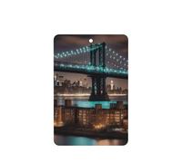 New York Manhattan Bridge Night Printing 10 Pieces Air Freshener Cards,Car Scented Hanging Air Freshener Fragrant Sheets For Car Use