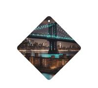 New York Manhattan Bridge Night Printing 10 Pieces Air Freshener Cards,Car Scented Hanging Air Freshener Fragrant Sheets For Car Use