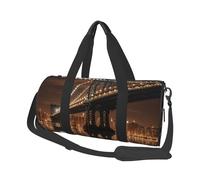 New York Manhattan Bridge Night Travel Duffle Bag for Women, Weekender Carry On Tote Bags Foldable Personal Item Travel Bag with Adjustable Strap, Sport Gym Bag for Men,Carry On Overnight Bag