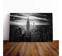New York Manhattan Buildings Skyline Canvas Wall Art Print 24x16 Inch