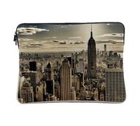 New York Manhattan Empire State Building City Skyscraper Computer and Tablet Case Linen Look 10 Inches Printed in France
