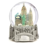 New York Musical Silver Lined 100mm Snow Globe