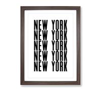New York New York Typography Quote Framed Print | A4 Walnut Framed Wall Art | Ready to Hang | Modern Positive Affirmations Picture | Living Room Bedroom Lounge Office