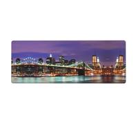 New York Night Computer Desk Pad, Non-Slip Surface Mat for Enhanced Gaming Performance and Office Productivity