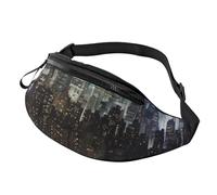 New York Night Fanny Pack for Men Women, Waterproof Sports Waist Bag Fashion Belt Bag Crossbody Bags Hip Bum Bag with Adjustable Strap Large Sling Bag Purse for Travel Hiking