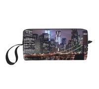 New York Night Printed Travel Makeup Bag Portable Cosmetic Bag Makeup Case Toiletry Handbag Organiser for Women