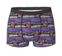 New York Night Printing Men'S Boxer Briefs Stretch Material Moisture Wicking Underwear For Men S-2xl Fit Any Body Black