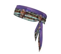 New York Night Printing One-Pack Tie Headbands Moisture Wicking Athletic Sports Head Band For Men And Women