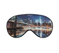 New York Night Sleep Mask Light Block-Out Eye Mask for Side Sleeper Pressure-Free Soft Night Blindfold with Adjustable Strap Breathable Sleep Eye Cover for Travel