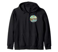 New York, NY retro vintage postcard, skyline Zip Hoodie