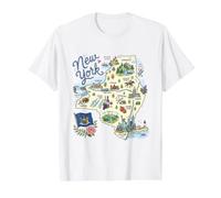 New York NY, USA, Icons, Maps Value Graphic T-Shirt, Men, White, L