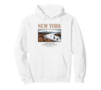 New York Old Water & Restless Light Vintage Art Pullover Hoodie