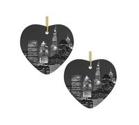(New York) Ornament, Christmas Decoration, Holiday Present Idea, Heirloom Keepsake, Ceramic, Bauble Present, Christmas Tree Ceramic Hanging