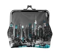 New York Paintings Print Print Coin Purse for Men Women Leather Kiss Lock Small Pouch Coin Wallet