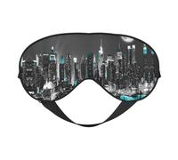 New York Paintings Print Sleep Mask Silk Eye Cover Soft Satin Blindfold Elastic Strap Night Eyeshade Travel Nap for Women Men
