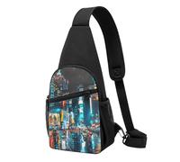 New York Paintings Printed Chest Bag Sling Bag for Men Women, Outdoor Crossbody Fanny Packs Hiking Chest Packs Sport Daypacks