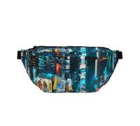New York Paintings Printed Waist Bag Adjustable Bum Bag Lightweight Travel Waist Fanny Pack Belt for Walking Cycling Hiking Travel