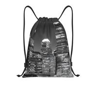New York Paintings Title: Lightweight Drawstring Duffel Bag â€“ Water-Resistant Foldable Gym Sack with Adjustable Shoulder Strap, Ideal for Sports, Yoga, Travel and School