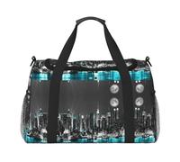 New York Paintings Travel Duffel Bag for Women Men,Print Polyester Tote Hand Luggage Bag with Shoulder Strap