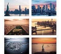 New York Postcards Set of 30 Styles. Collectible Edition of NYC Souvenirs Post Cards 4x6 of NY Landmarks, Skylines and Aerial Views Made in USA
