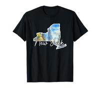 New York Pride Watercolor Skyline Cityscape Art T-Shirt