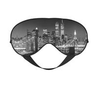 New York Print Sleep Mask Silk Eye Cover Soft Satin Blindfold Elastic Strap Night Eyeshade Travel Nap for Women Men