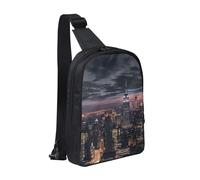 New York Printed Chest Bag Sling Bag for Men Women, Waterproof Crossbody Backpack Men Bag for Runner Workout Hiking Cycling Travel