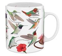 New York Puzzle Company Cornell Lab Hummingbirds 15oz Porcelain Multi-color, Microwave & Dishwasher Safe 4.25''x5'' Cylindrical Mug