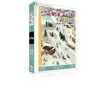 New York Puzzle Company - New Yorker Sledding and Skiing - 1000 Piece Jigsaw Puzzle for Adults by Charles E. Martin