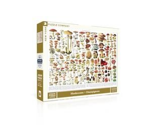 New York Puzzle Company - Vintage Images Mushrooms ~ Champignons - 1000 Piece Jigsaw Puzzle