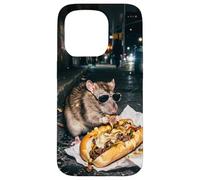 New York Rat Eating a Cheese Steak Gen Z Meme Graphic Case for iPhone 15 Pro