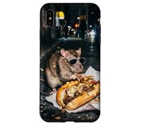New York Rat Eating a Cheese Steak Gen Z Meme Graphic Case for iPhone XS Max