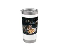 New York Rat Eating a Cheese Steak Gen Z Meme Graphic Stainless Steel Insulated Tumbler