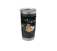 New York Rat Eating a Cheese Steak Gen Z Meme Graphic Stainless Steel Insulated Tumbler