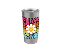 New York Retro Daisy Groovy City Pride Stainless Steel Insulated Tumbler