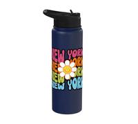 New York Retro Daisy Groovy City Pride Stainless Steel Insulated Water Bottle