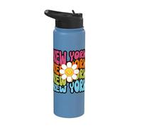 New York Retro Daisy Groovy City Pride Stainless Steel Insulated Water Bottle