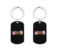 New York Roses State Flower Custom Keychains for Men Women Funny Key Chain Accessory Backpack Purse Bag Charms Gifts