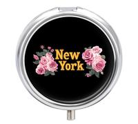New York Roses State Flower Pill Case 3 Compartment Pillbox