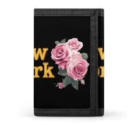 New York Roses State Flower Printed Trifold Wallets Front Pocket Wallet With ID Window Gifts for Men And Women