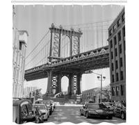 New York Shower Curtain City view Shower Curtains Mould Proof Resistant 3D Shower Curtain 180 x 180 cm Decorative Bathroom Curtains Waterproof Fabric with 12 Hooks A1874