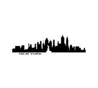 New York Skyline City Buildings Urban Logo Silhouette Wall Decals PVC 22x57cm Multiple Size Options Small Black