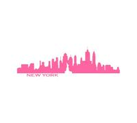 New York Skyline City Buildings Urban Logo Silhouette Wall Stickers 50x170.1cm Wall beautification Pink