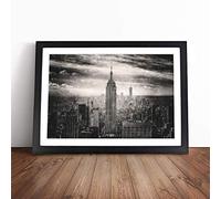 New York Skyline | Framed Wall Art Print | Modern Home Decor Picture | Ready to Hang Artwork for Living Room, Bedroom, Kitchen or Office | Multiple Sizes