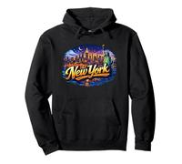 New York Skyline Night Cityscape Pullover Hoodie