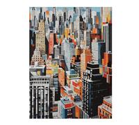 New York Skyline Themed Wooden Jigsaw Puzzle for Adults, 500 PCS