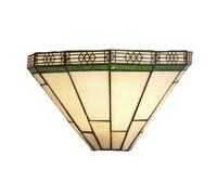 new york stained glass shade wall light in brass