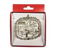 New York State Brass Christmas Ornament Souvenir Gift